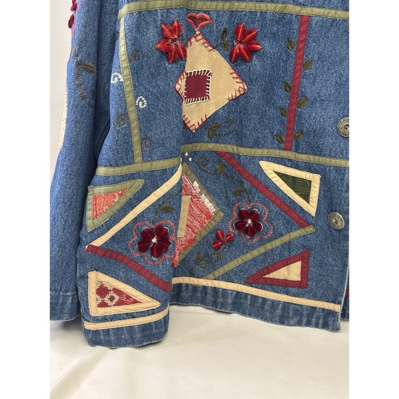 Tanzara Denim Jacket Womens‎  2X Embroidered Excellent Condition - Picture 4 of 16